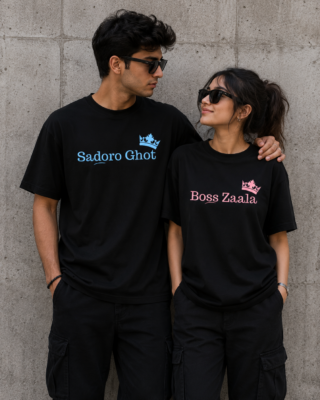 sadoro ghot boss zaala couple premium cotton t shirt