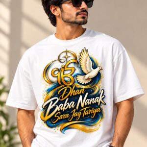 stylish baba nanak graphic t shirt portrait